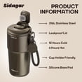 thumbnail image 4 of Sidagar 20oz Ceramic Lined Stainless Steel Insulated Travel Coffee Mug with Leak-Resistant Lid, Brown, 4 of 7