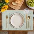 thumbnail image 4 of Sage Green Ombre Placemats Set of 12, Farmhouse Stripes Modern Abstract Art Placemats for Dining Table, Place Mats for Kitchen Tabletop, Waterproof Wipeable Dining Table Mats Set, 4 of 9