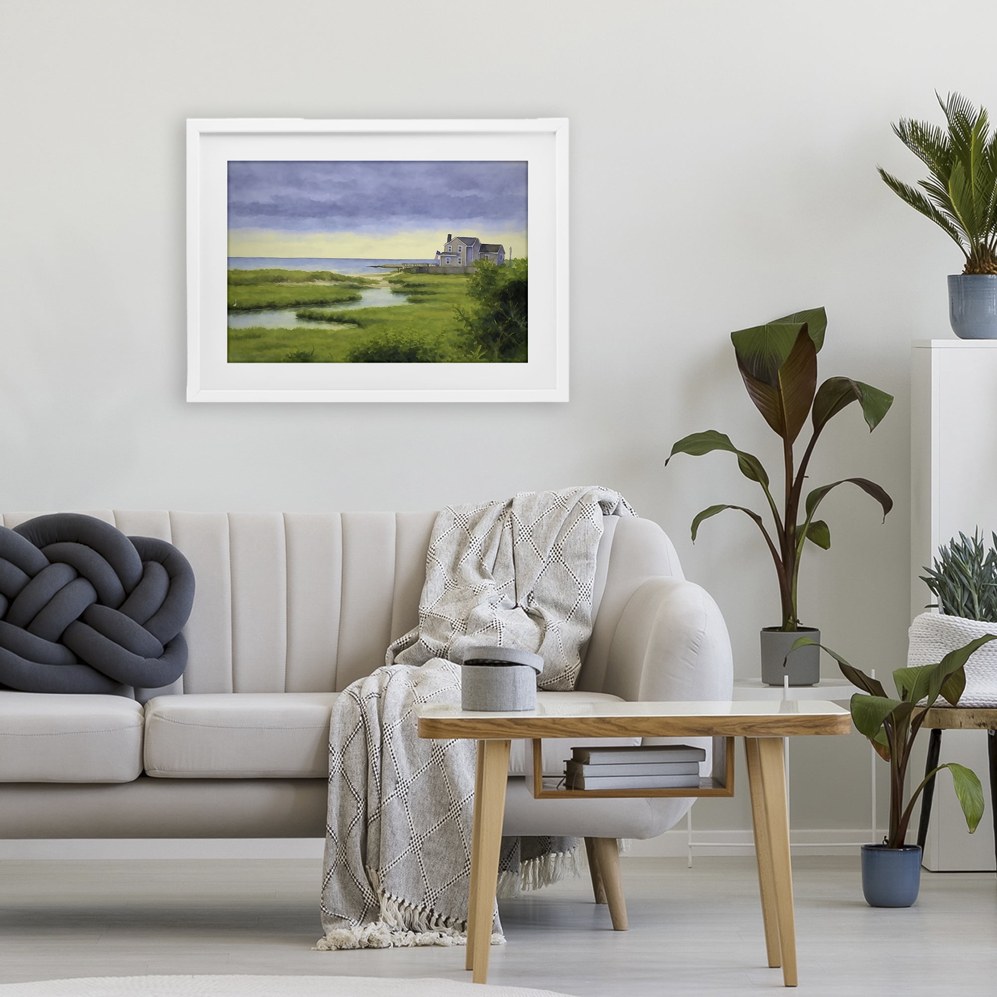 Stupell Industries Marshside Serenity on Cape White Framed Print Under Glass, design by Grotto Studios