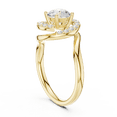 thumbnail image 3 of Zuwelria Luxurious Certified Diamond Rings | 1.25 Carat Round Shape Moissanite Diamond Wedding Ring for Women |Twisted Halo Diamond Ring for Ladies | 18K Yellow Gold Plating Over Silver Size 8, 3 of 8