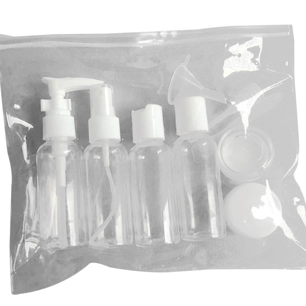 Bewildely Juego de botellas de plástico transparente recargables para artículos de tocador de viaje, 9 Uds., dispensador de loción de jabón, Almacenamiento y organización del hogar Bewildely JJ15457-00
