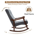 thumbnail image 2 of AVAWING Upholstered Rocking Chair Set of 2, Modern High Back Armchair, Adult Single Sofa, Old Man Chair, Dark Gray, 2 of 9