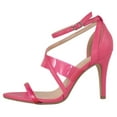 thumbnail image 2 of Delicious Women Stiletto High Heels Ankle Multi Clear Straps Open Peep Toe Lulu-S Hot Pink Fuchsia 10, 2 of 3