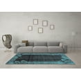thumbnail image 3 of Ahgly Company Indoor Round Abstract Light Blue Modern Area Rugs, 3' Round, 3 of 4