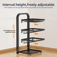 thumbnail image 3 of Spice and Pot Cover Rack Carbon Steel 2-Sided 7-Tier Pantry Plates Spice Rack for Cabinet Adjustable Height Multi-Tier Pot Lid Organizer with Water Drip Tray, 3 of 5