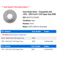 thumbnail image 2 of Front Brake Rotor - Compatible with 1999 - 2004 Ford F-250 Super Duty RWD 2000 2001 2002 2003, 2 of 2