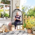 thumbnail image 2 of Outsunny Hanging Egg Chair, Foldable Rattan Garden Swing Chair, Dark Grey, 2 of 10