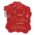 thumbnail image 1 of Inkdotpot Pack Of 50 Merry Christmas & Happy Text Paper Tags DIY Craft Bracket Shape Real Gold Foil Hang Tags, 1 of 7
