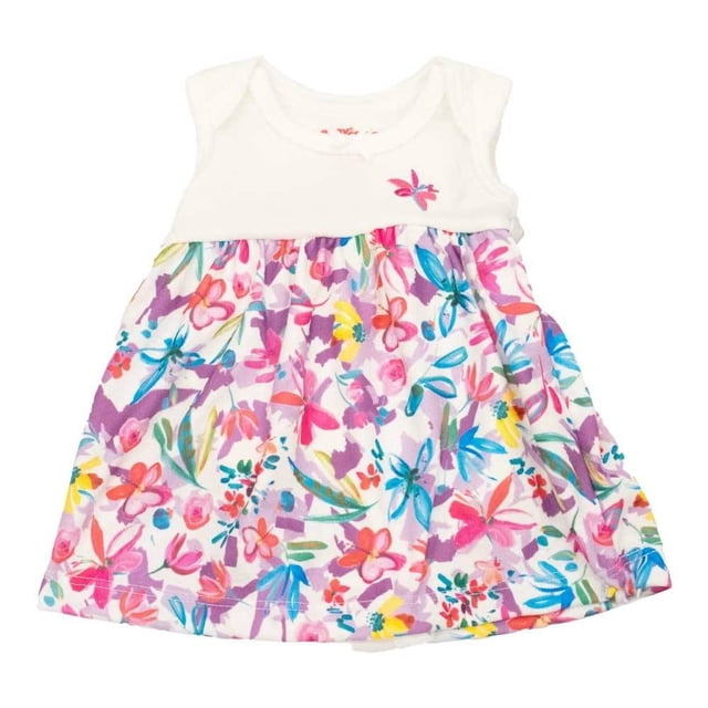 Pañalero Baby Creysi para Niña con Manga Corta con Falda con Diseño de Flores Multicolor Talla 9 M