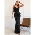 thumbnail image 3 of SouqFone V Neck Maxi Dress for Women Sleeveless Ruffled Prom Dress-M,Black, 3 of 7