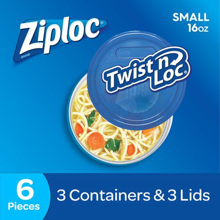 (2 Pack) Ziploc Twist N Loc, Small, 3 count (Best Long Term Food Storage Items)