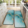 thumbnail image 4 of Kitchen Rugs Sets Of 2,Blue Gold Marble Pattern Anti Fatigue Kitchen Mat Rugs Non Slip Washable,Decorative Kitchen Floor Mats for Kitchen,Sink,Laundry,17"x47"+17"x47", 4 of 5