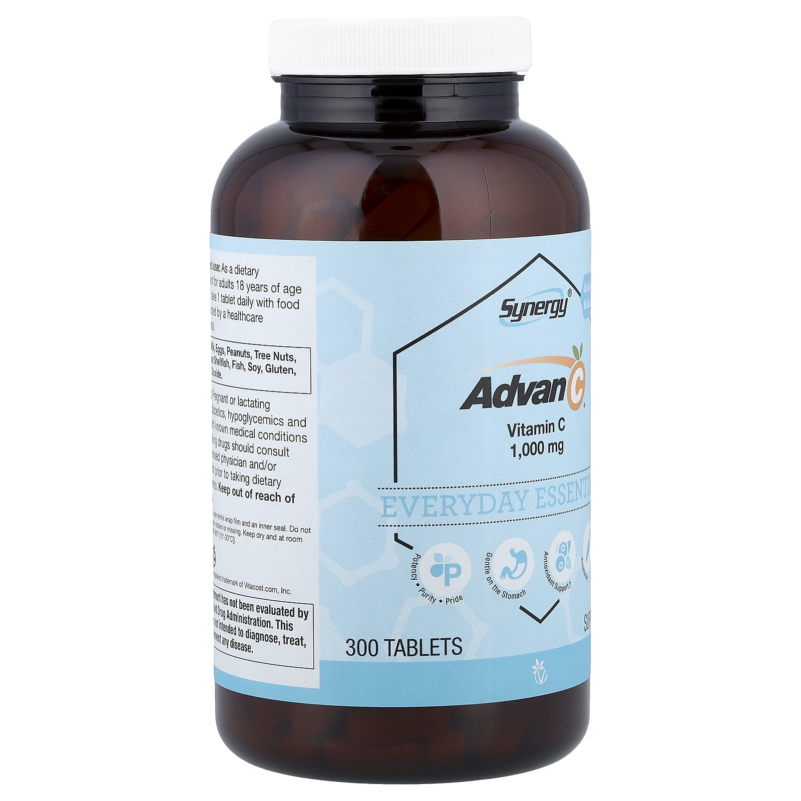Vitacost Synergy®, Advan-C® Including Quercetin & Citrus Bioflavonoid Complex, 300 Tablets