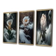 thumbnail image 3 of Designart "Winter White Calla Lily Bloom I" Floral & Botanical Framed Wall Art Set Of 3 - White Lily Frame Gallery Set For Office Decor, 3 of 6