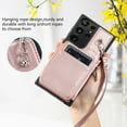thumbnail image 3 of Crossbody Wallet Case for Samsung Galaxy S22 Ultra with Card Slot Holder, Magnetic Flip Folio Purse Case, PU Leather Zipper Handbag with Detachable Lanyard Strap & Shoulder Strap, Rosegold, 3 of 10