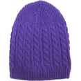 thumbnail image 4 of Solid Cable Knit Beanie Cuffless Style Skully Winter Ski Hat Cap, 4 of 4