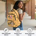 thumbnail image 3 of Yspwyqan Kids Backpack 4Pcs Set, Pineapple Axolotl Lightweight School Bookbag with Lunch Bag Pencil Case for Grade 1-6 Students, Back to School Gifts, 3 of 6