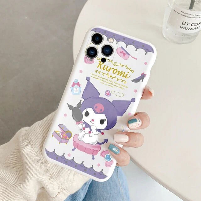 Phone Case for For Apple iphone 12 Pro Max 11 Mini Girls Anti-drop Cartoon Cinnamoroll Kuromi Hello Kitty Silicone Printed Cover LXY