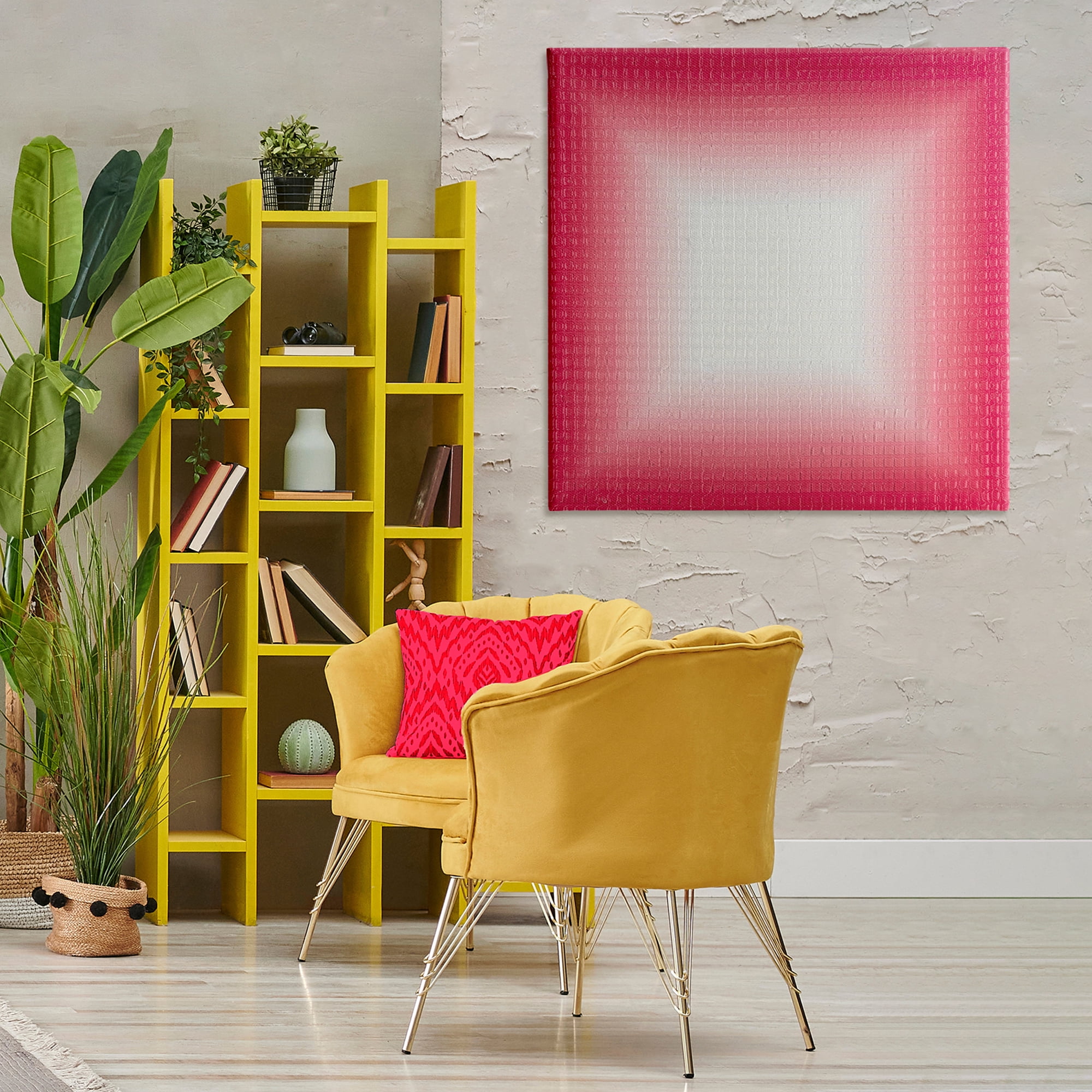 Stupell Industries Red Ombre Fade Abstract Painting Wrapped Canvas Art Print Wall Art, 36 x 36