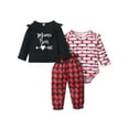 thumbnail image 1 of Seyurigaoka 3Pcs Toddler Baby Girls Boys Clothes Outfit Newborn T-shirt Tops Romper Long Pants Set, 1 of 9