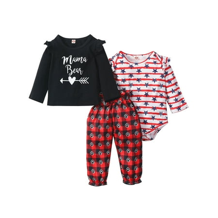 

FINELOOK Toddler Baby Clothes Outfit Newborn Girls Boy Print T-shirt Tops Long Sleeve Romper Elastic Long Pants Set