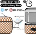 thumbnail image 4 of Orange and White Checkered Pattern Insulated Lunch Bag Teens,Bento School Lunch Bag for Teens for Work,Picnic or Travel 10.6x7.7x4.3 Inches,12 Can Capacity, 4 of 6