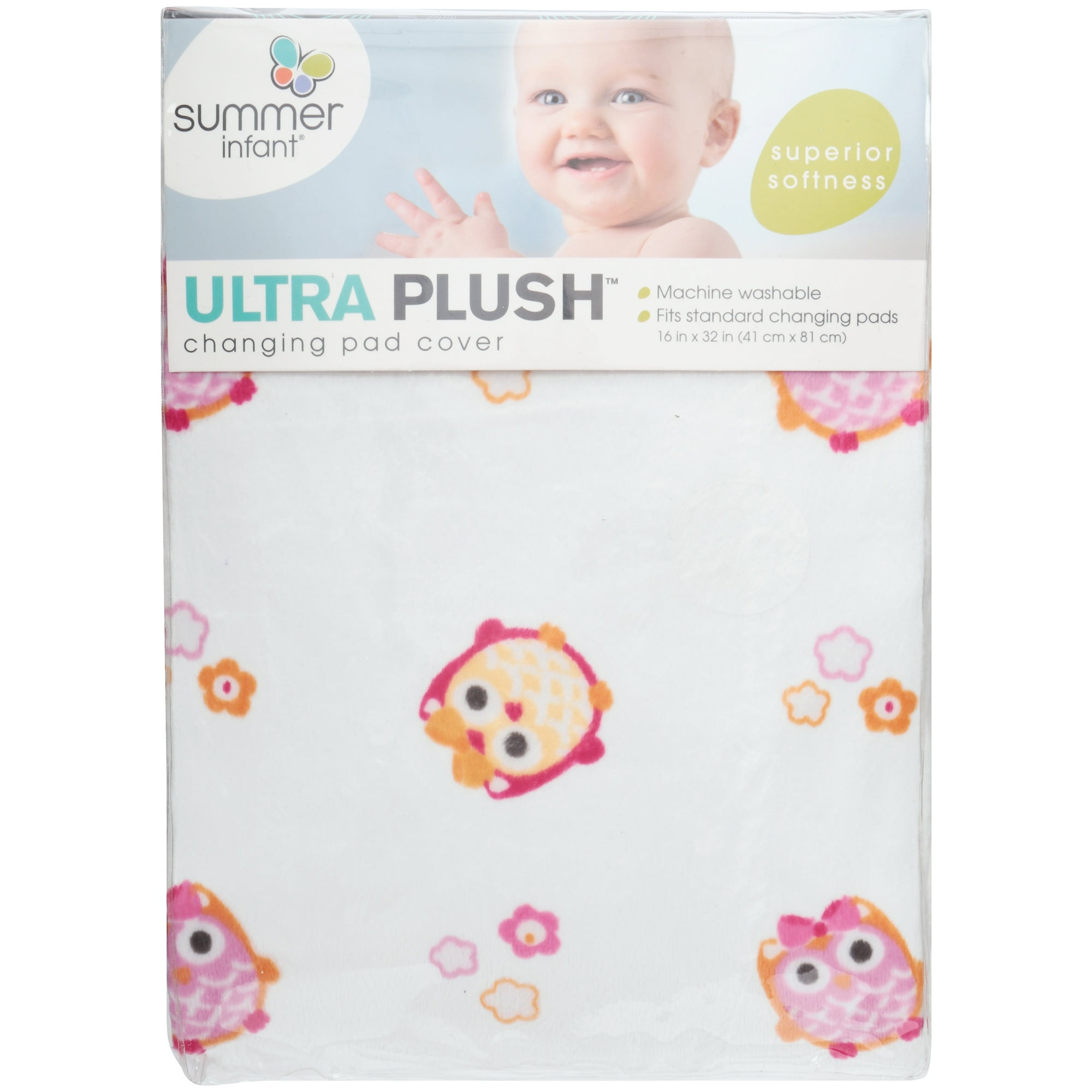 Summer Infant Ultra Plush Changing Pad Cover, Owl Town Girl