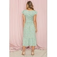 thumbnail image 6 of Sage Daisy Flutter Cap Sleeve Square Neck Midi Dress, 6 of 8