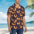 thumbnail image 3 of Balery Stars and Fox Cute Camisas hawaianas de manga corta para hombre, camisas playeras de corte holgado, camisas de vacaciones con botones,Medium, 3 of 7