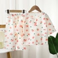 thumbnail image 2 of Ulanda Toddler Baby Girl Cotton Linen Button-up Pajamas Bear Print Long Sleeve Kid Sleepwear PJs Set (Watermelon Red, 9-10 Years), 2 of 4