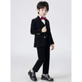 thumbnail image 2 of Wehilion Boys Velvet Blue Suits 5 Piece Slim Fit Dress Suit Set for Wedding, 2 of 7