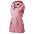 thumbnail image 3 of MixMatchy Women's Hooded Adjustable Drawstring Utility Pocket Anorak Jacket Vest, 3 of 4
