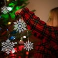 thumbnail image 5 of 36 Pcs Silver Glitter Snowflake Ornaments Various Size Plastic Christmas Tree Decorations with Rope for Winter Wonderland Window Door Accessories, 5 of 8