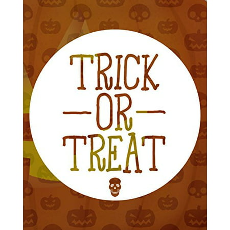 Trick Or Treat Print Witches Candy Corn Pumpkin Background Skeleton Picture Halloween Decoration Wall Hanging Seasonal Poster