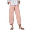Pantalons en Lin pour Femmes Été Mode Décontractée Pantalons Solides Confortables Taille Haute Élastique Pantalons de Plage Décontractés Capris pour Femmes Été Décontracté Liquidation