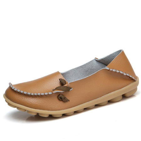 

Zpanxa Shoes for Women Round Head Casual Flat Shoes Loafers Soft Bottom Casual Single Peas Shoes Brown Womens Shoes 39