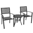thumbnail image 3 of Nuu Garden Outdoor Patio Bistro Set, 2 Bistro Chairs and 20 Inch Round Bistro Table, Powder-Coated Finish and Iron Frame, for Outdoor and Indoor Space, Patio, Deck, Garden, Backyard, Balcony, Black, 3 of 10