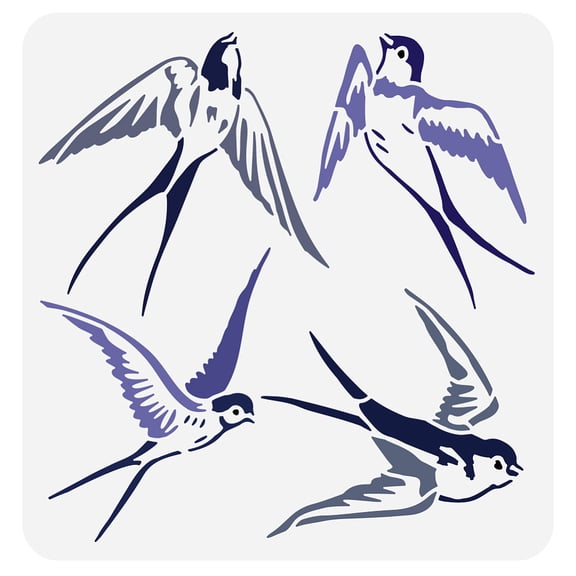 1 pc PET Hollow Out Drawing Painting Stencils for DIY Scrapbook oto Album Swallow 30x30cm
