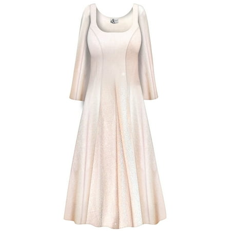 Medium Petite Womens Strechy Round Neckline with Long Sleeve Dress Rosé Sparkling A Line Party Dress