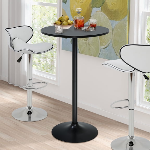 Modern Pub Bar Round Table Counter Height Bistro Table Drinks Dining Tall Table