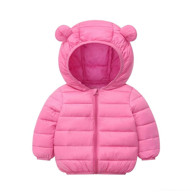 Kids Winter Vests Children's Light Solid Color Cotton Jacket New Fall Jackets Winter Outerwear Pinky 12-24 Months