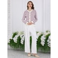 thumbnail image 3 of DARING DIVA Women's Striped Knit Long Sleeve Button Down Cardigan 2XL Purple, 3 of 6