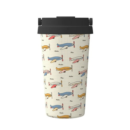 

Junzan Striped Vintage Planes for Stainless Steel Vacuum Insulated Tumbler - Reusable Insulated Cold Brew Iced Coffee Cup Thermos -Gifts for Women Men Him Her