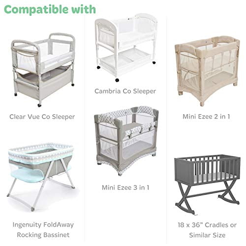 Cradle Sheets Fitted 18 x 36 Fits Most Bedside Sleeper
