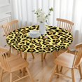thumbnail image 3 of Yellow and Black Leopard Pattern Round Fitted Tablecloth with Elastic Edge,Dining Table Cover Waterproof,Outdoor Round Tablecloth for Camping,Dining,Indoor and Outdoor, 3 of 7