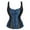 Blue, variant on Women's Lace up Gothic Jacquard Shoulder Straps Tank Overbust Bodyshaper Corset Bustiers Top, Green Size L