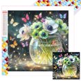 thumbnail image 1 of (ZQA4556) Lleno Diamantes Flores Luminosas Serie Flores Y Hierba Cuadrado Resina Diamante 40*40 CM Tamaño Lienzo 45*45 CM, 1 of 9