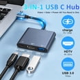 thumbnail image 2 of Duomigo USB C Hub To HDTV Adapter, USB Hub 4K Video and Audio Converter. USB Hub with PD 100W Fast Charging and USB 3.0 Port 10Gbps, 2 of 7