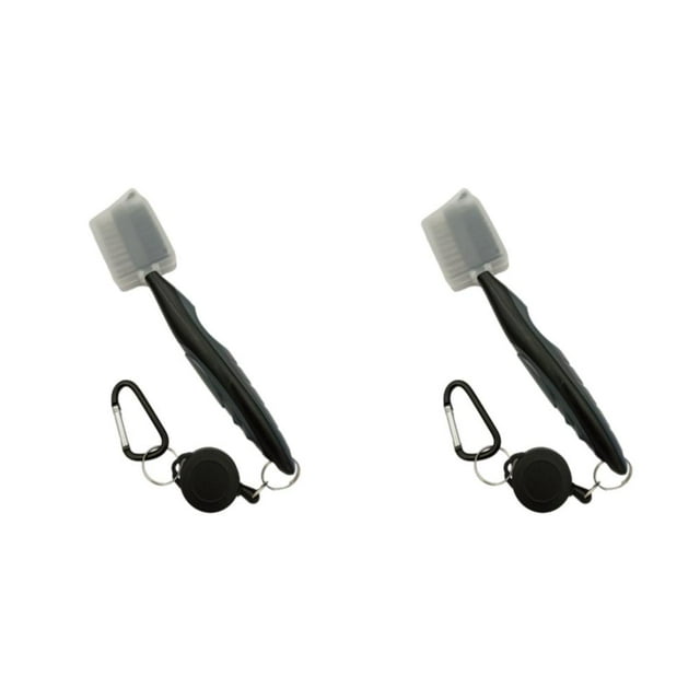 Cepillo para palos de Golf Advancent de acero inoxidable doble cara Gris con Tapa 2Conjunto