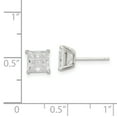 thumbnail image 3 of Primal Silver Sterling Silver 6mm Square Cubic Zirconia Basket Set Stud Earrings, 3 of 5